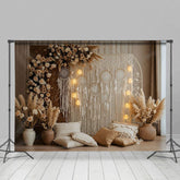 Aperturee - Aperturee Sweet Floral Boho Indoor Lights Wedding Backdrop